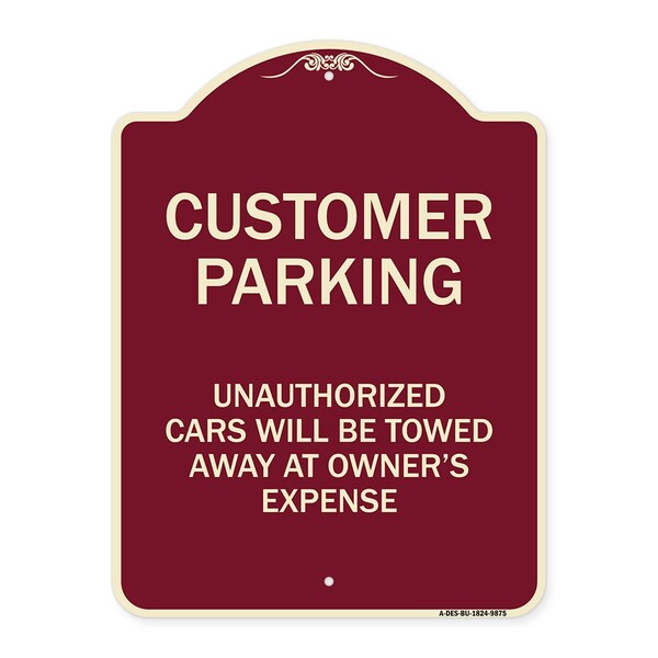 Designer Series-Unauthorized Cars Will Be Towed Away At Owners Expense, 18" L, 24" H, BU-1824-9875